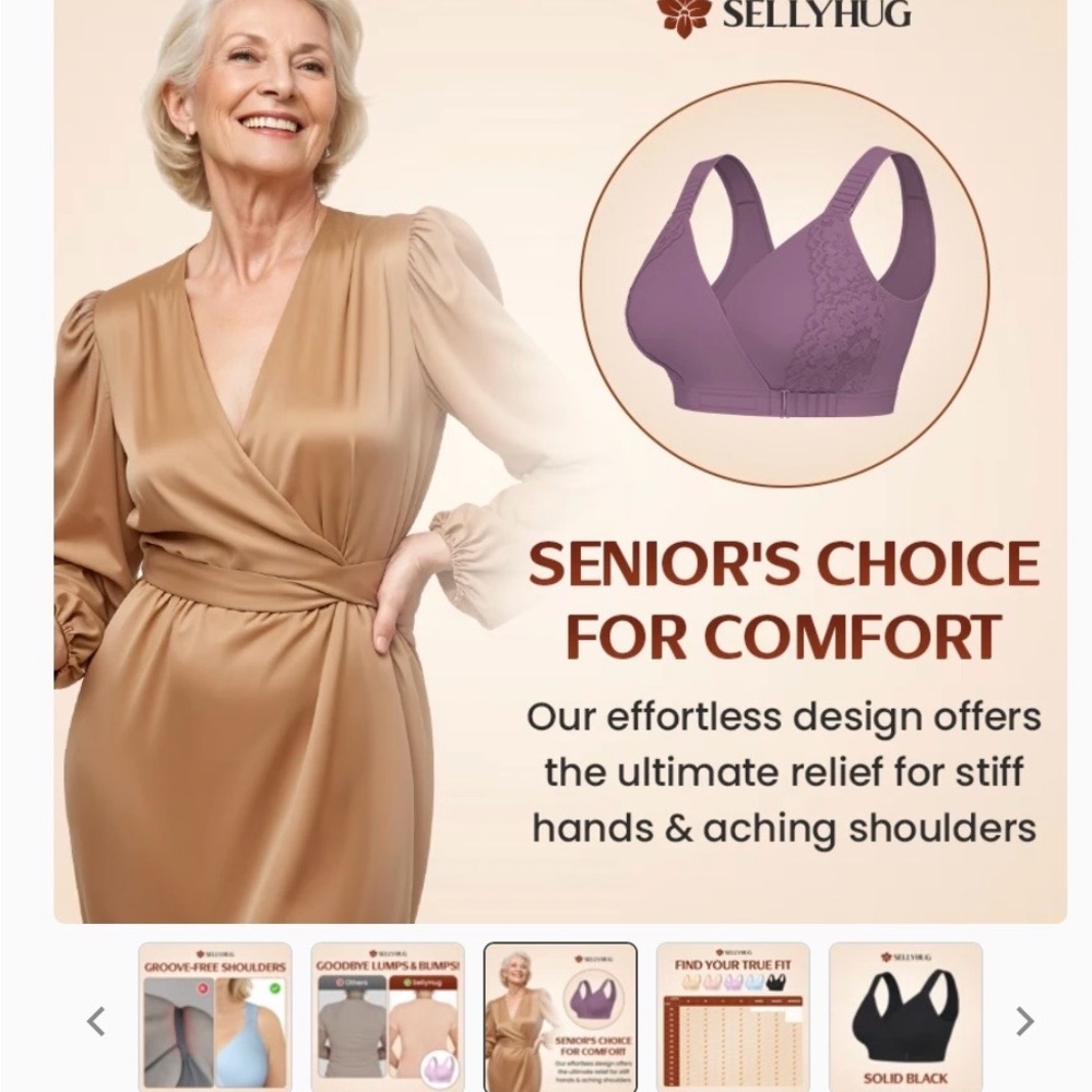 2 Beige Wireless Comfort Bra by Shelly Hug - Picture 10 of 10
